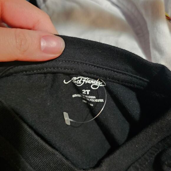 Deadstock y2k black ed hardy little boys toddler emo tee - Picture 4 of 4